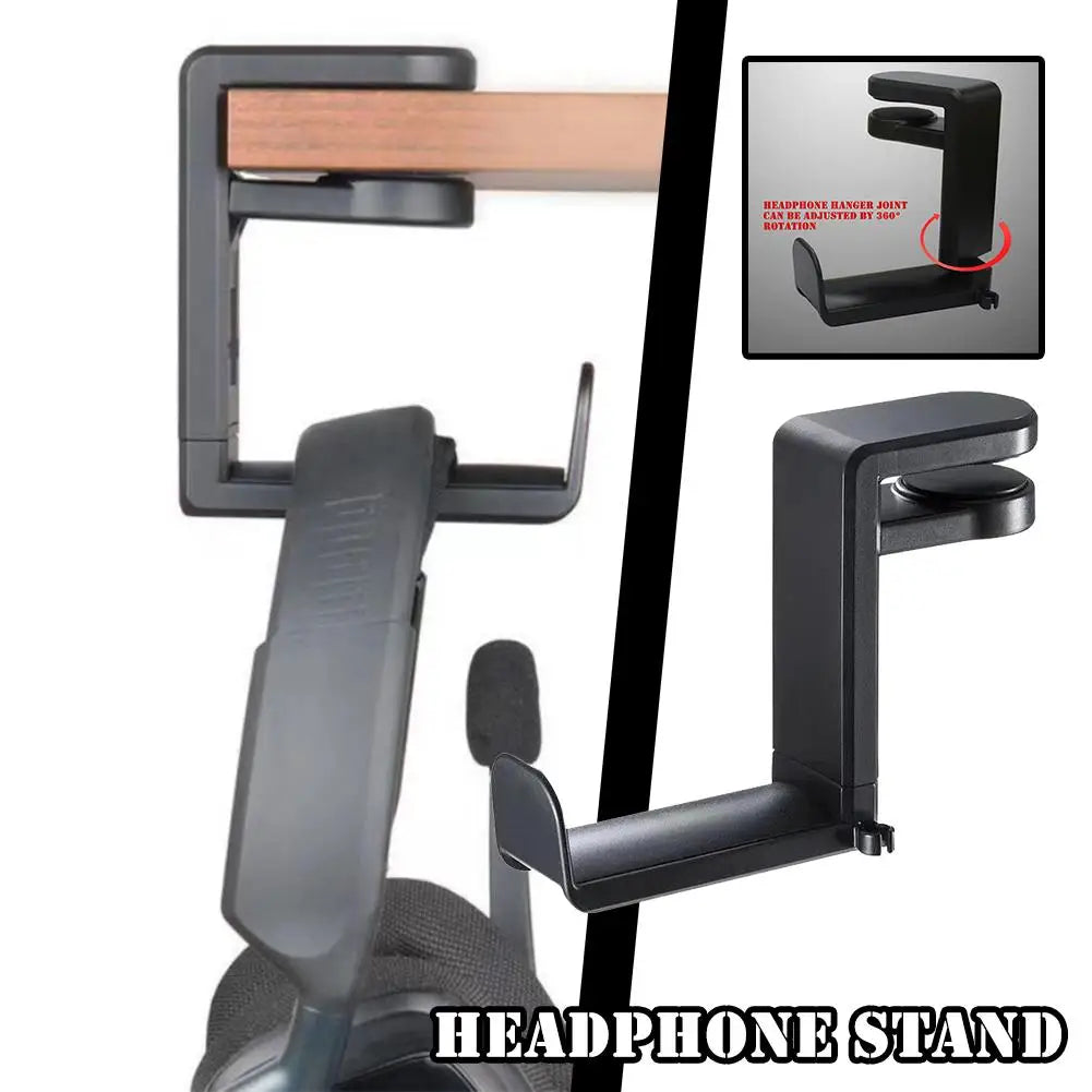 Gaming Headphone Stand – 360° Rotating Arm, Desk Mount