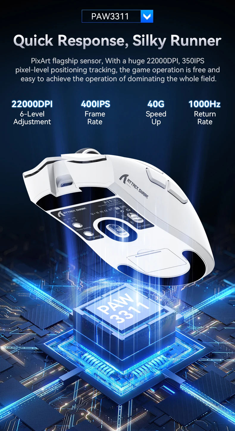 Attack Shark X11 SE Lightweight Wireless Gaming Mouse – 22K DPI