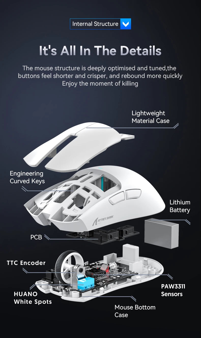 Attack Shark X11 SE Lightweight Wireless Gaming Mouse – 22K DPI
