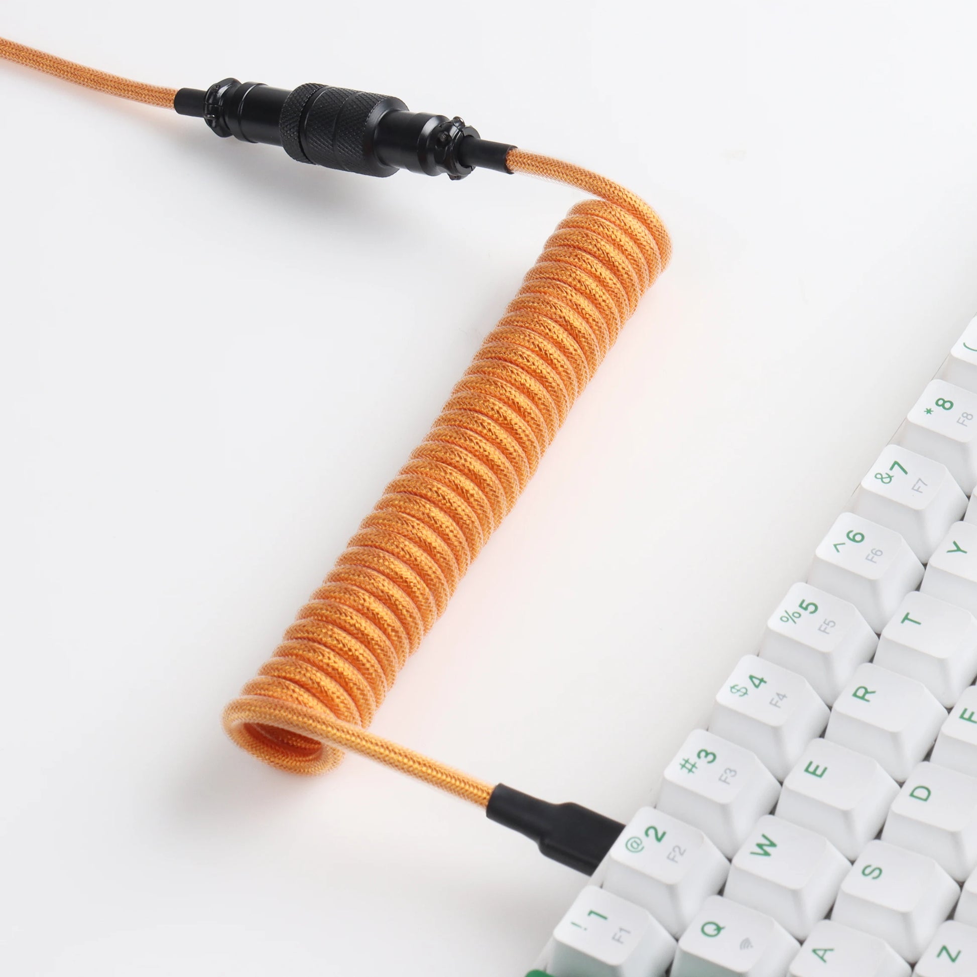 LANO Custom Coiled Mechanical Keyboard Cable – GX16 Aviator, USB-C Paracord