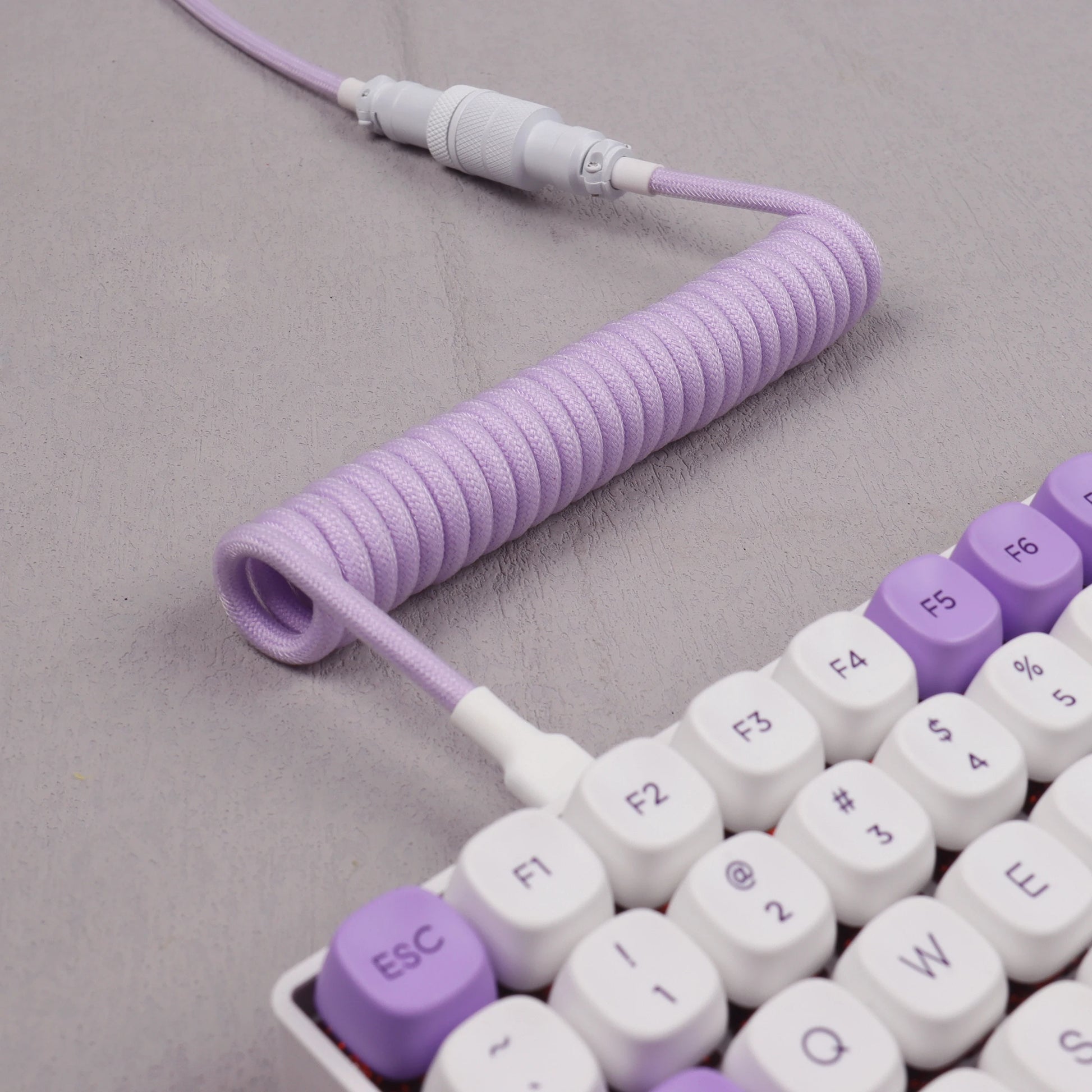LANO Custom Coiled Mechanical Keyboard Cable – GX16 Aviator, USB-C Paracord