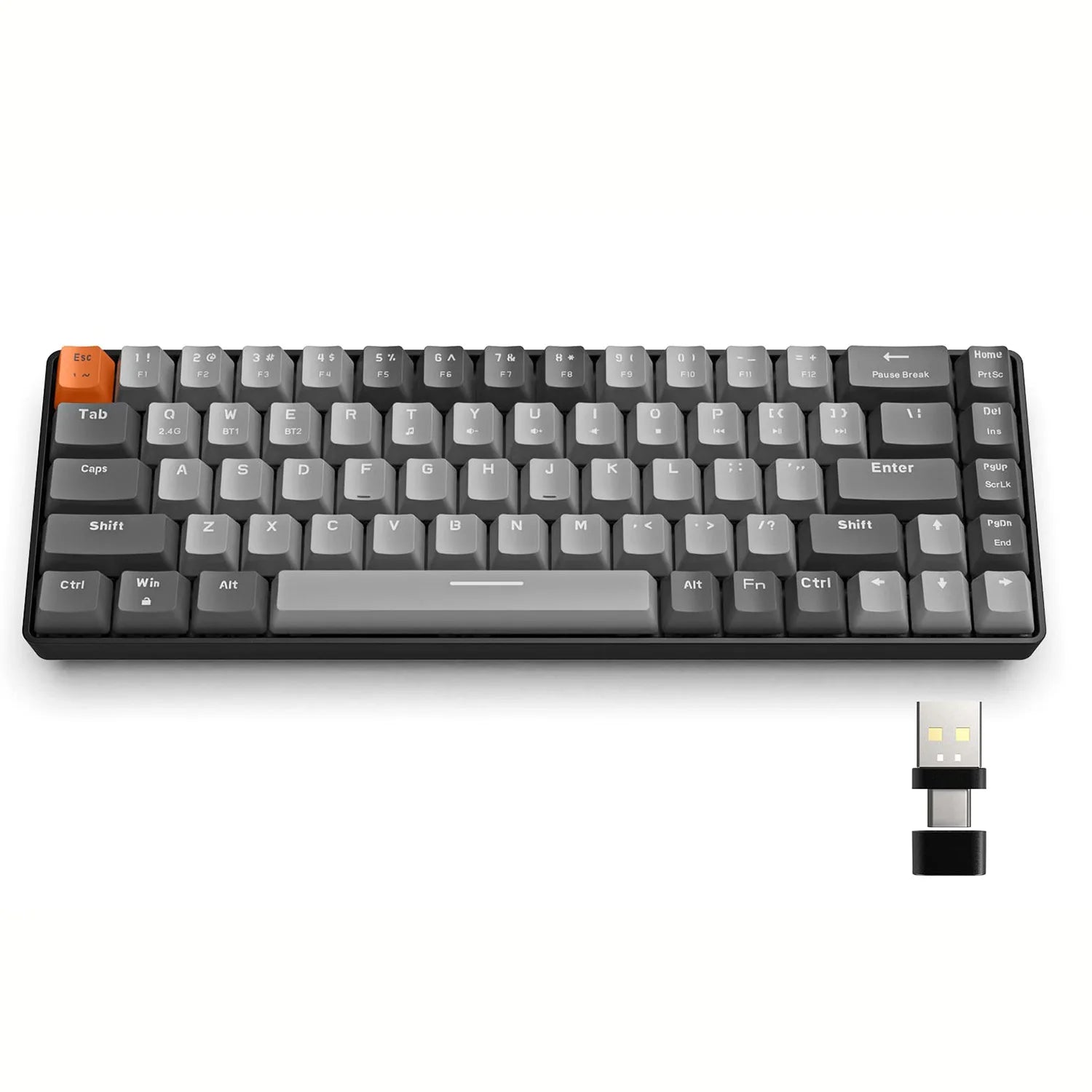 RK68 60% Wireless Mechanical Keyboard – Bluetooth 5.0 / 2.4GHz, Hot-Swappable