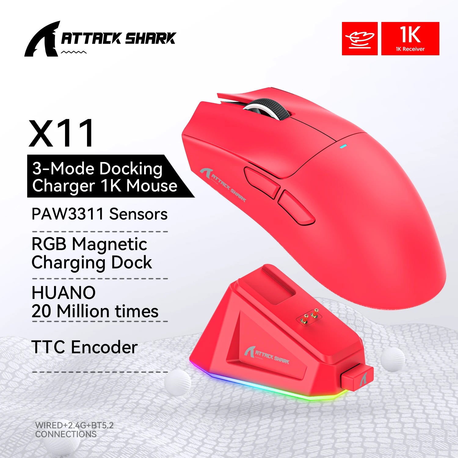 Attack Shark X11 SE Lightweight Wireless Gaming Mouse – 22K DPI