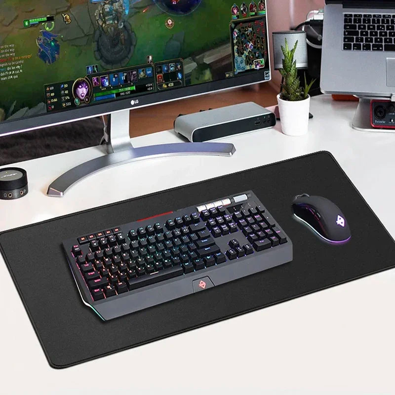 XXL Black Gaming Mouse Pad – Ultra-Smooth, Waterproof, Full Desk Coverage