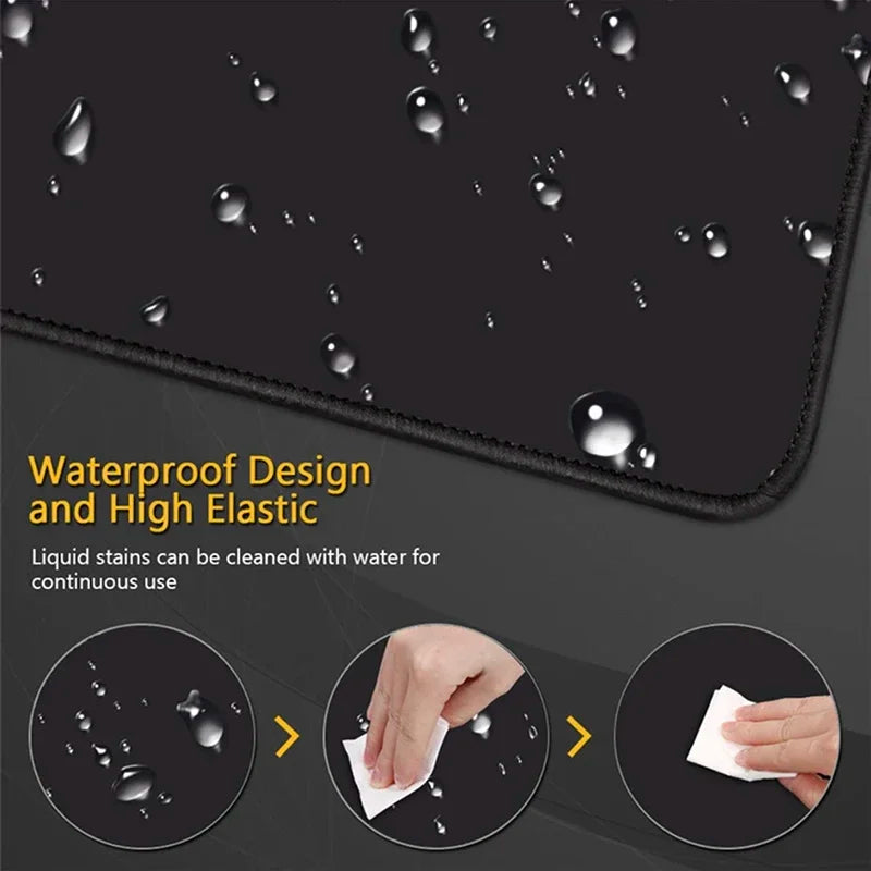 XXL Black Gaming Mouse Pad – Ultra-Smooth, Waterproof, Full Desk Coverage