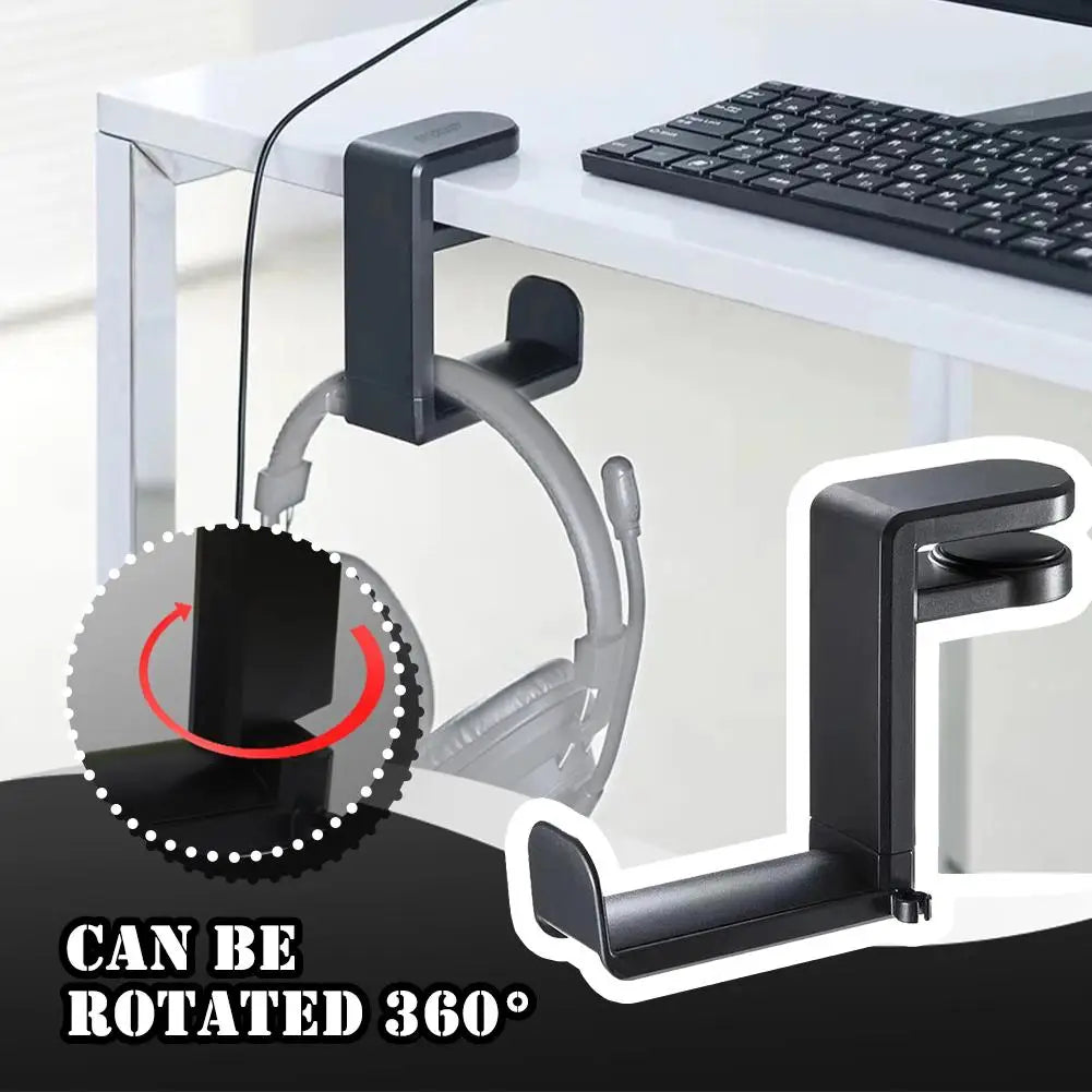 Gaming Headphone Stand – 360° Rotating Arm, Desk Mount
