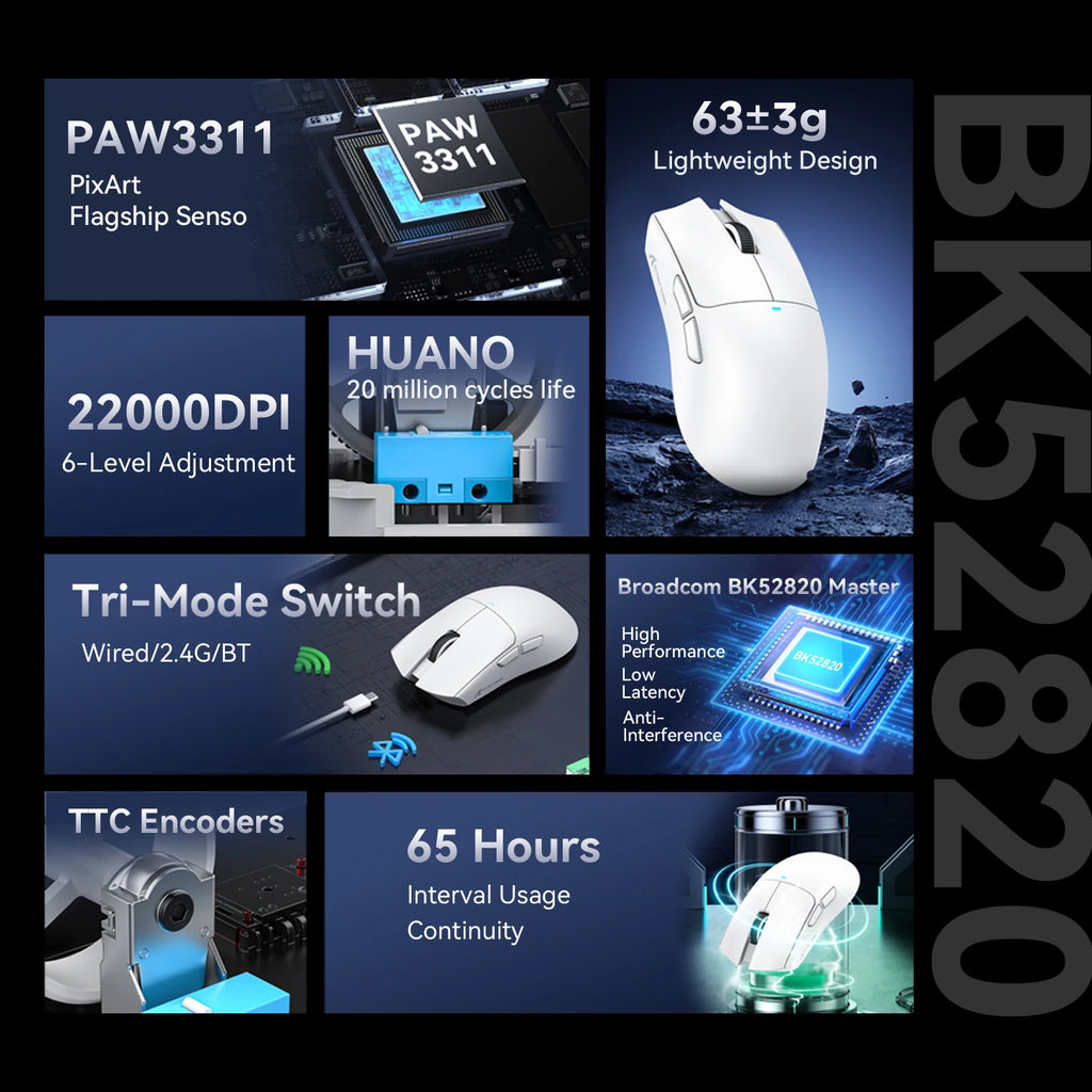 Attack Shark X11 SE Lightweight Wireless Gaming Mouse – 22K DPI