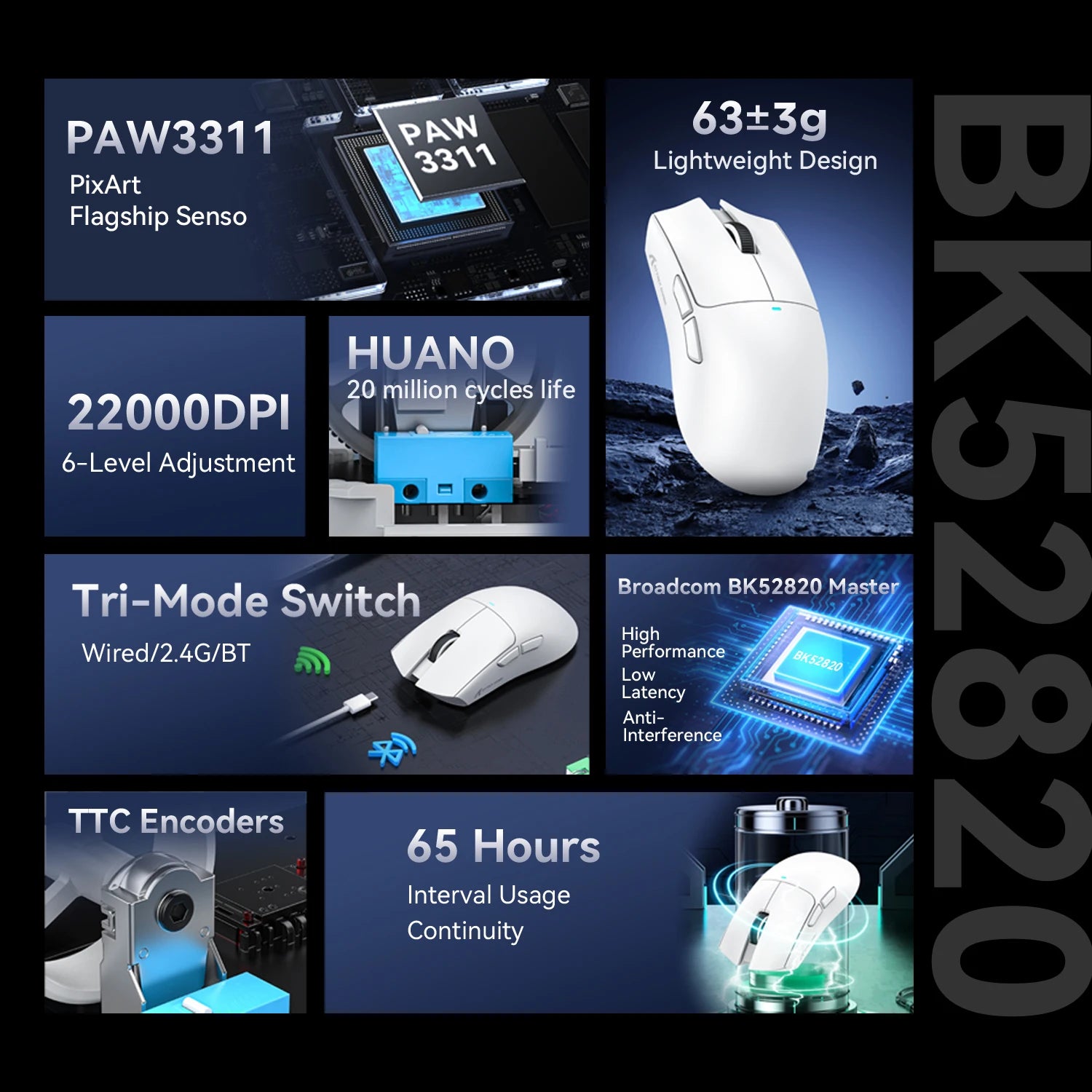 Attack Shark X11 SE Lightweight Wireless Gaming Mouse – 22K DPI