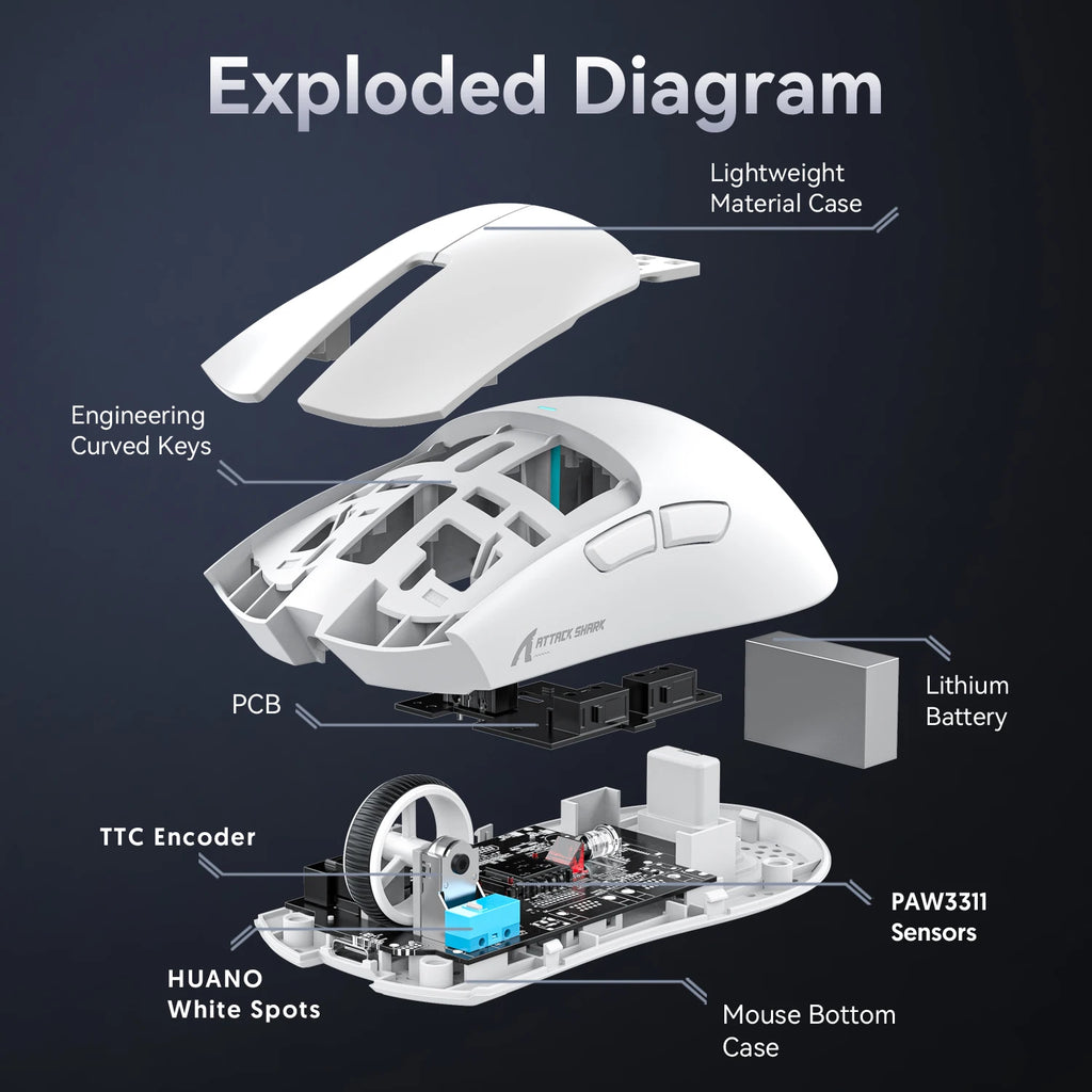 Attack Shark X11 SE Lightweight Wireless Gaming Mouse – 22K DPI