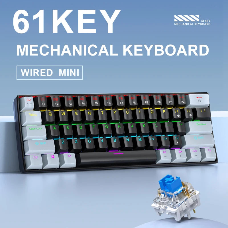 K61 Wired Mechanical Gaming Keyboard – Portable, Phantom RGB