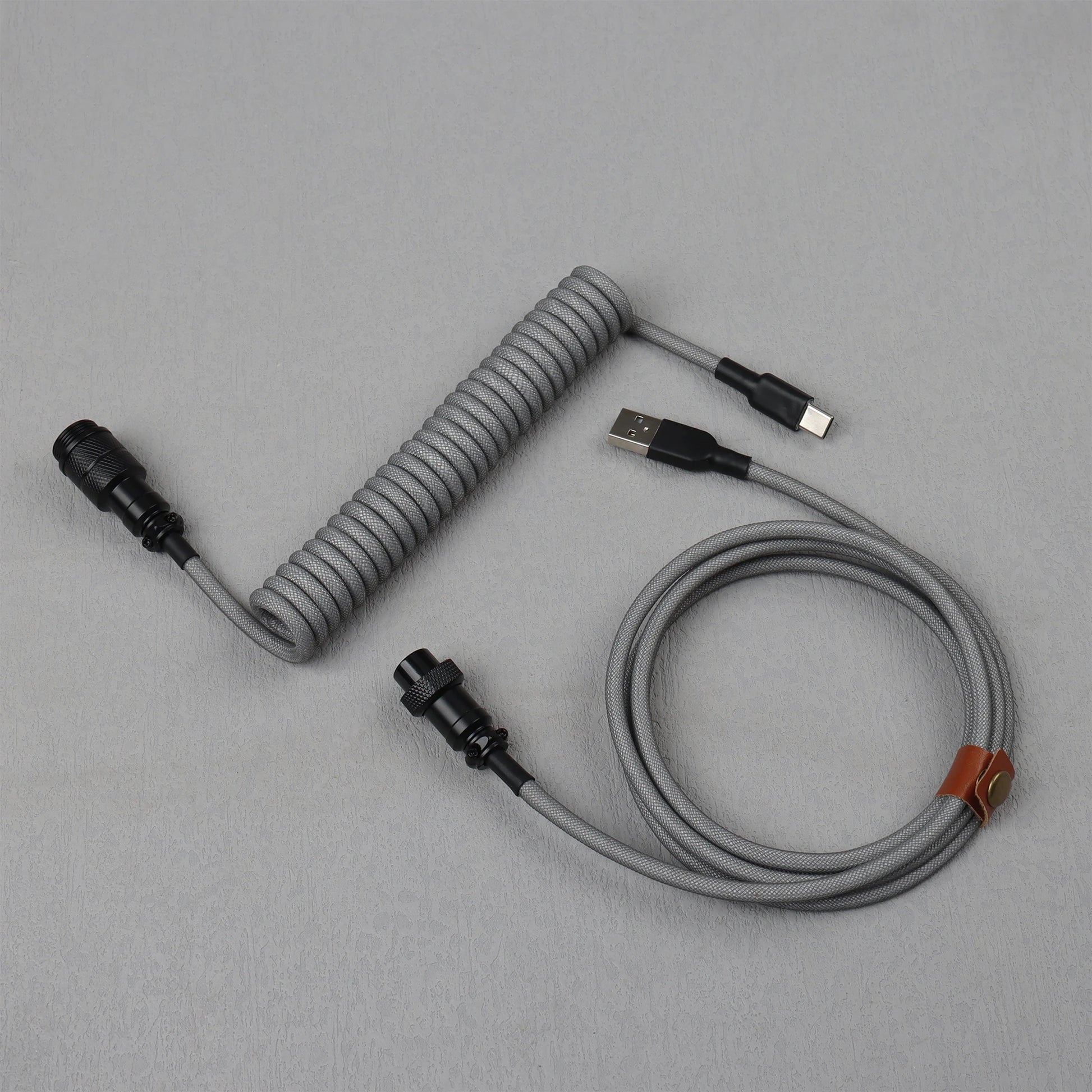 LANO Custom Coiled Mechanical Keyboard Cable – GX16 Aviator, USB-C Paracord