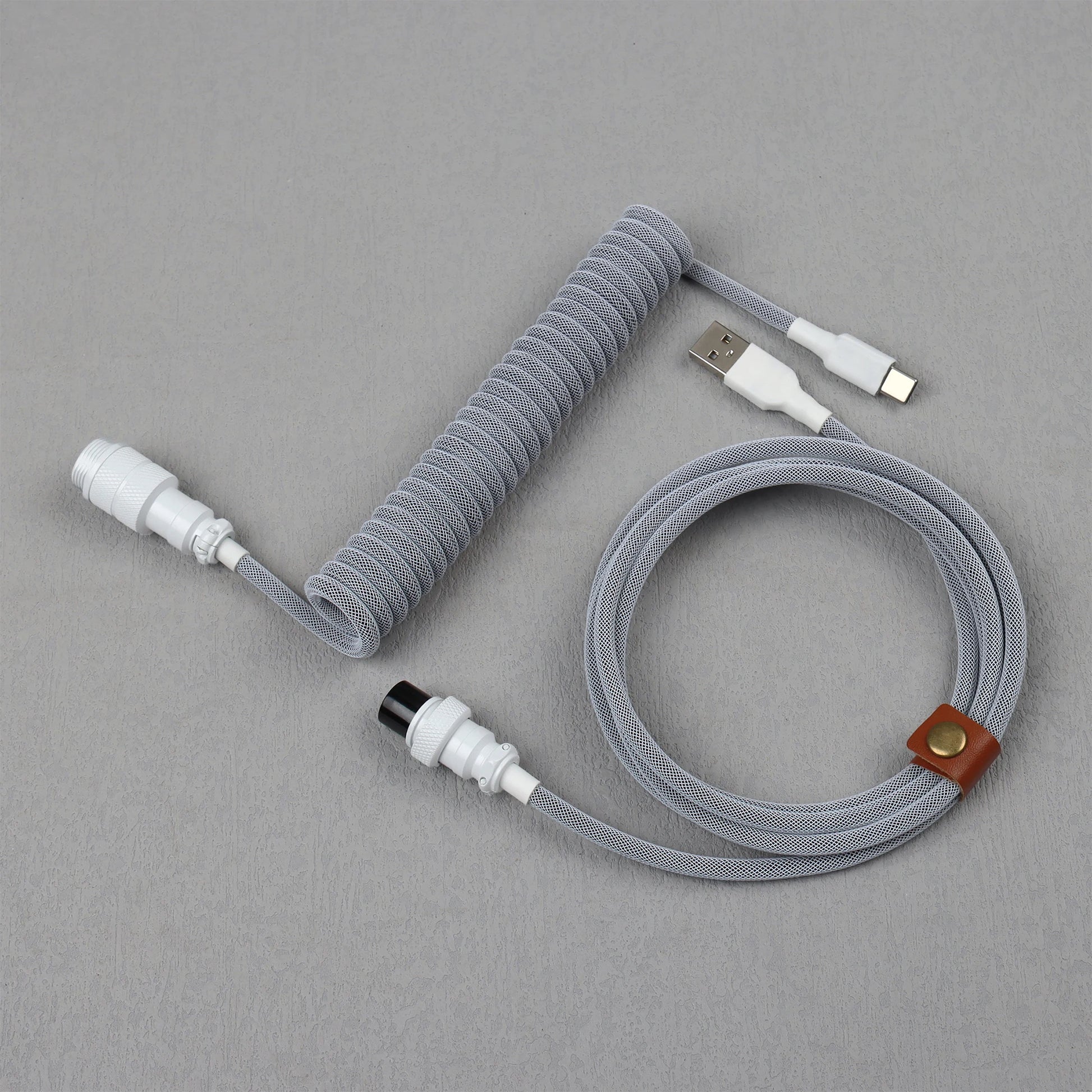LANO Custom Coiled Mechanical Keyboard Cable – GX16 Aviator, USB-C Paracord