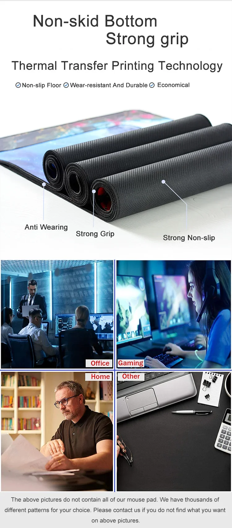 XXL Black Gaming Mouse Pad – Ultra-Smooth, Waterproof, Full Desk Coverage