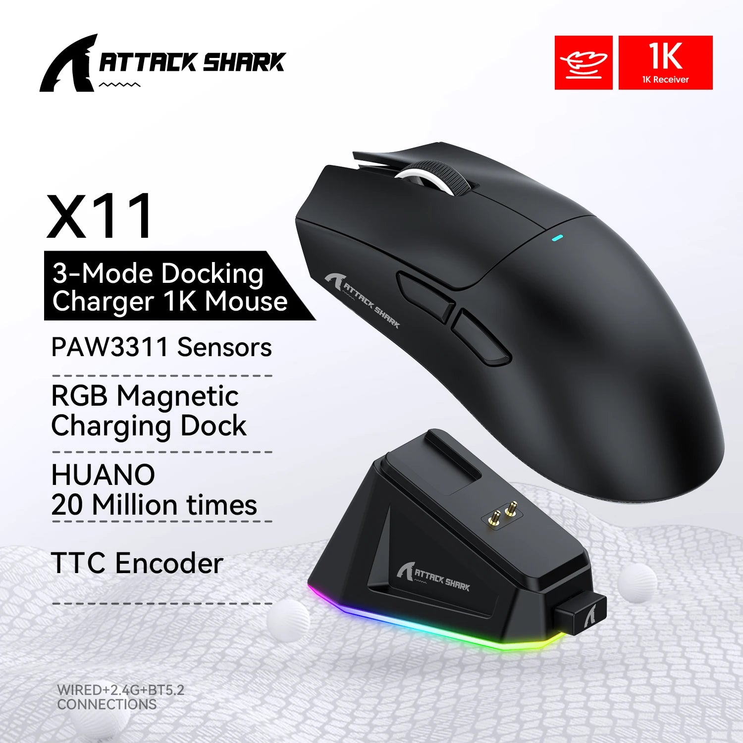 Attack Shark X11 SE Lightweight Wireless Gaming Mouse – 22K DPI