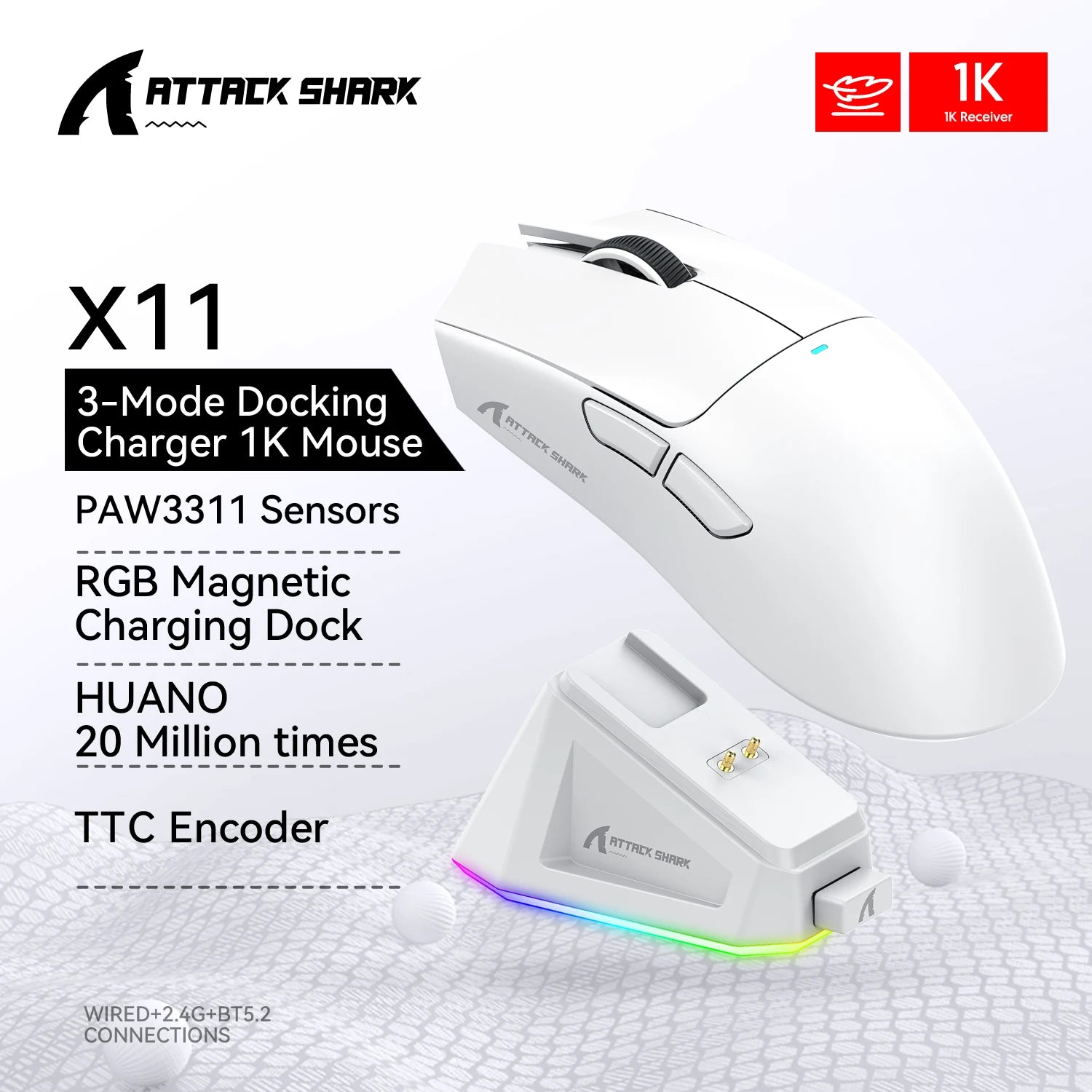 Attack Shark X11 SE Lightweight Wireless Gaming Mouse – 22K DPI