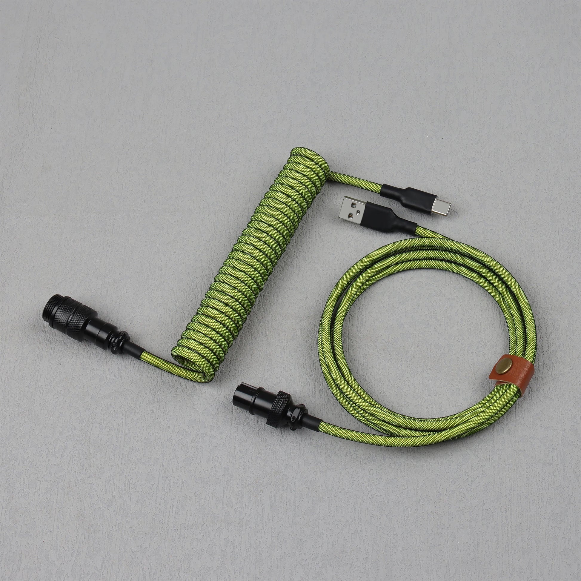LANO Custom Coiled Mechanical Keyboard Cable – GX16 Aviator, USB-C Paracord