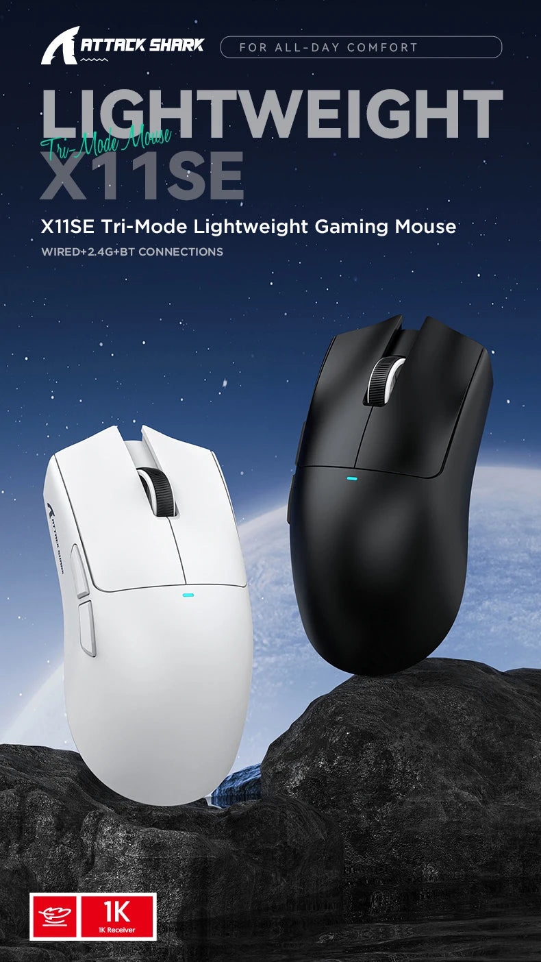 Attack Shark X11 SE Lightweight Wireless Gaming Mouse – 22K DPI