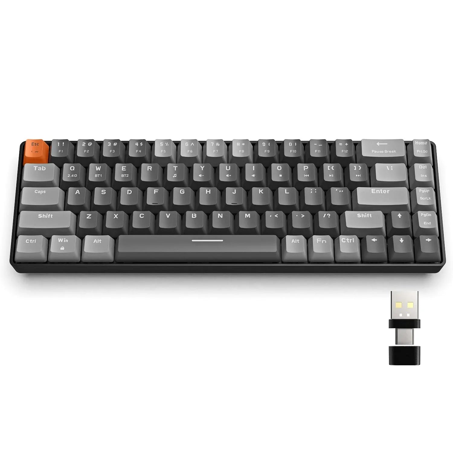 RK68 60% Wireless Mechanical Keyboard – Bluetooth 5.0 / 2.4GHz, Hot-Swappable