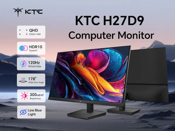 KTC 27" QHD Gaming Monitor 2560x1440 – 120Hz, IPS Panel, Eye Protection