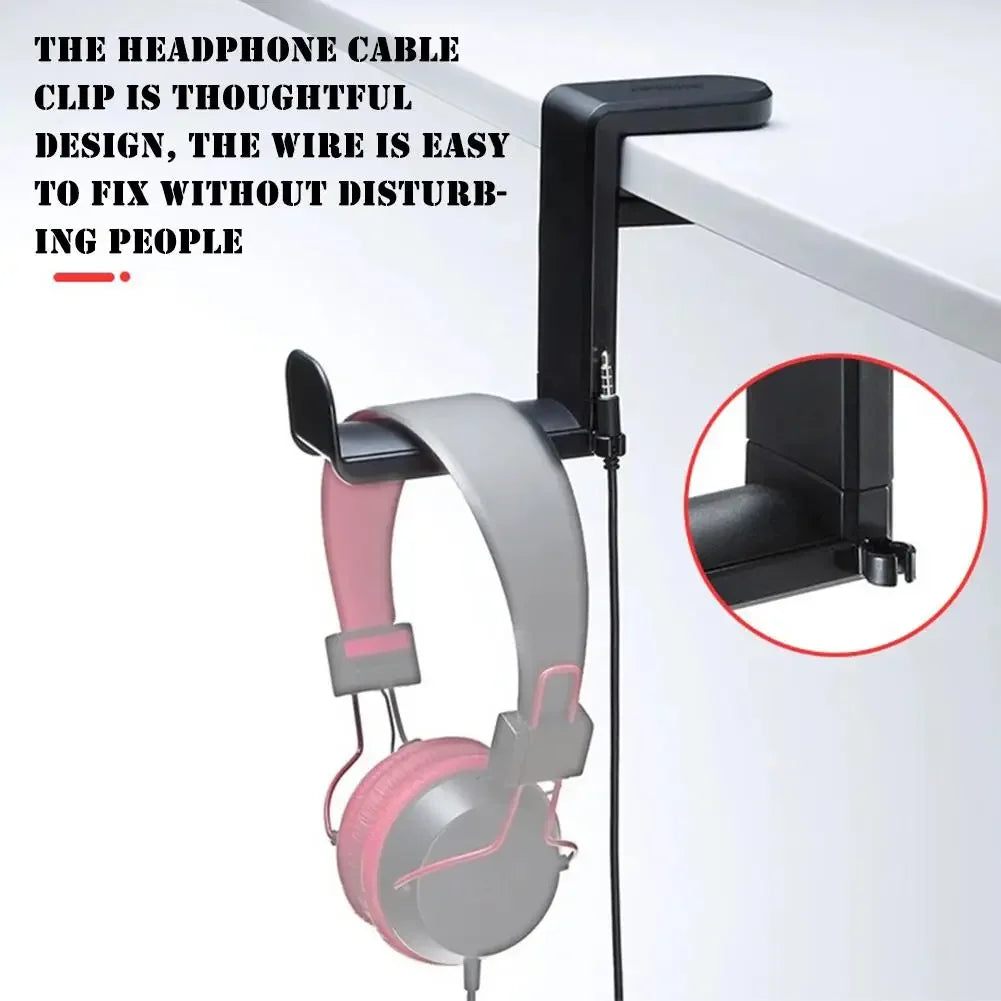 Gaming Headphone Stand – 360° Rotating Arm, Desk Mount