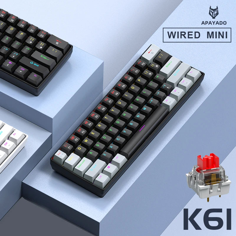 K61 Wired Mechanical Gaming Keyboard – Portable, Phantom RGB